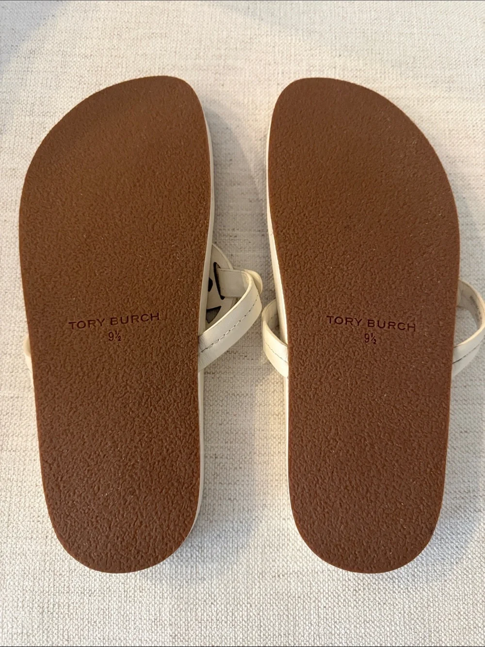 Tory Burch Leather Logo Sandals in Brown